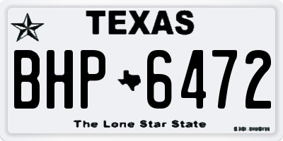 TX license plate BHP6472