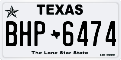 TX license plate BHP6474