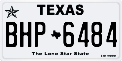 TX license plate BHP6484
