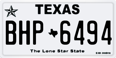 TX license plate BHP6494