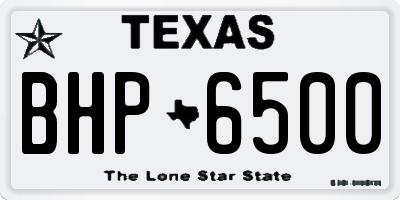 TX license plate BHP6500