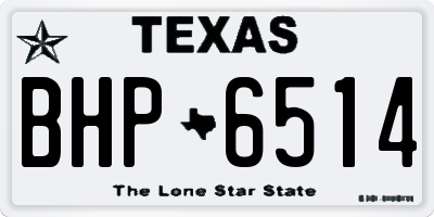 TX license plate BHP6514