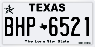 TX license plate BHP6521