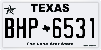 TX license plate BHP6531