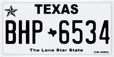 TX license plate BHP6534