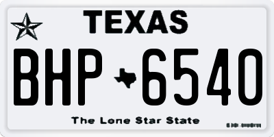 TX license plate BHP6540