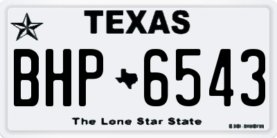 TX license plate BHP6543