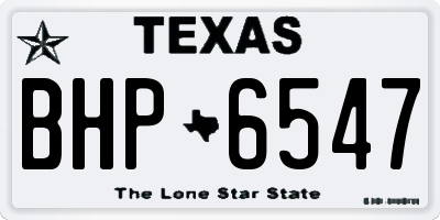 TX license plate BHP6547