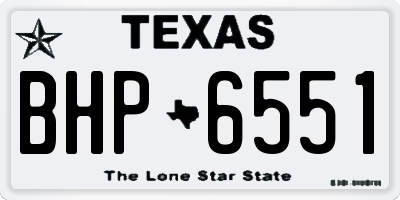 TX license plate BHP6551