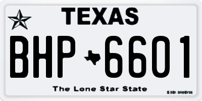 TX license plate BHP6601