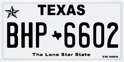 TX license plate BHP6602