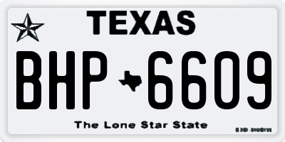 TX license plate BHP6609