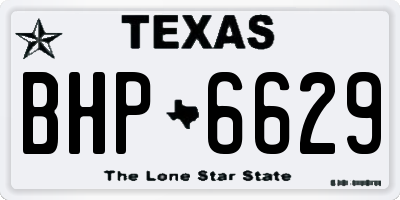 TX license plate BHP6629