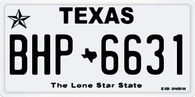 TX license plate BHP6631