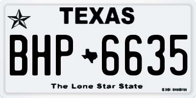 TX license plate BHP6635