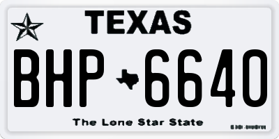 TX license plate BHP6640