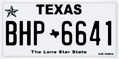 TX license plate BHP6641