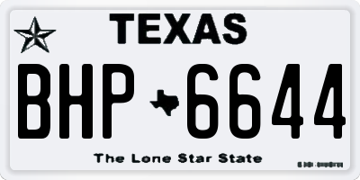 TX license plate BHP6644