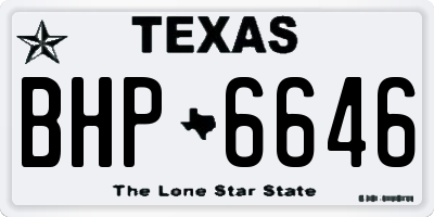 TX license plate BHP6646