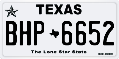 TX license plate BHP6652