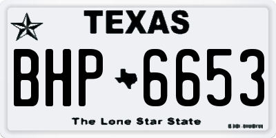 TX license plate BHP6653