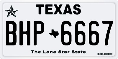 TX license plate BHP6667