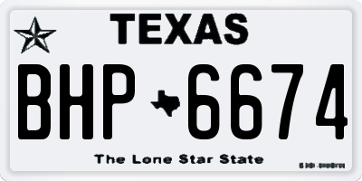 TX license plate BHP6674