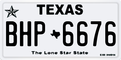 TX license plate BHP6676