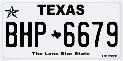TX license plate BHP6679
