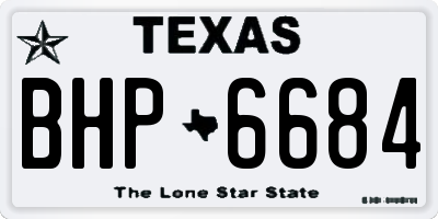TX license plate BHP6684
