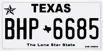 TX license plate BHP6685