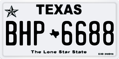 TX license plate BHP6688