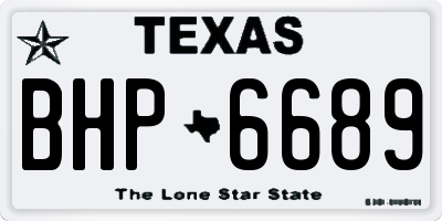 TX license plate BHP6689