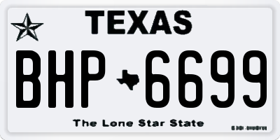 TX license plate BHP6699