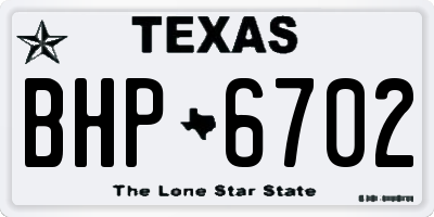 TX license plate BHP6702
