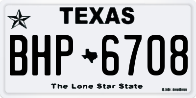 TX license plate BHP6708