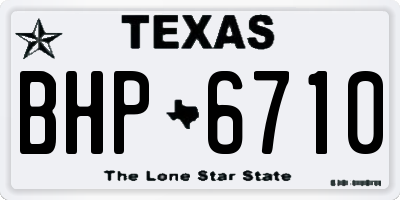TX license plate BHP6710