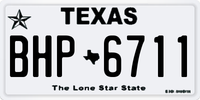 TX license plate BHP6711