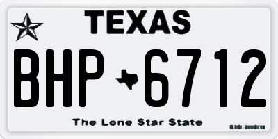 TX license plate BHP6712