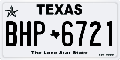 TX license plate BHP6721