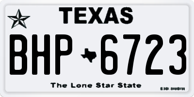 TX license plate BHP6723