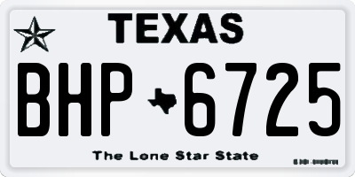 TX license plate BHP6725