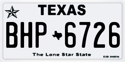TX license plate BHP6726