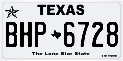 TX license plate BHP6728