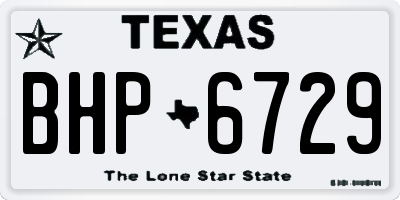 TX license plate BHP6729