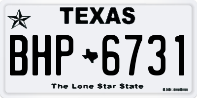 TX license plate BHP6731