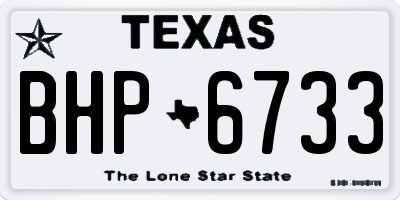 TX license plate BHP6733