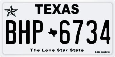 TX license plate BHP6734