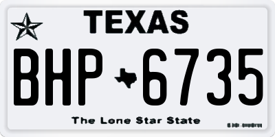 TX license plate BHP6735