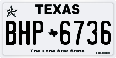 TX license plate BHP6736
